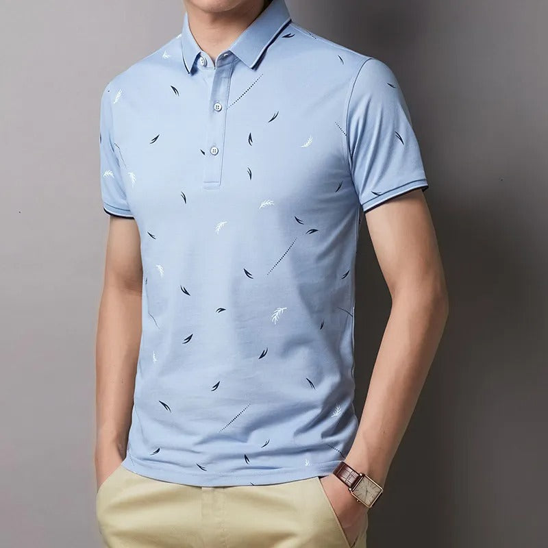 Polo para hombre de algodón estampado ligero corte slim - Mateo