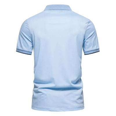 Polo para hombre de algodón estampado líneas verticales - Matteo