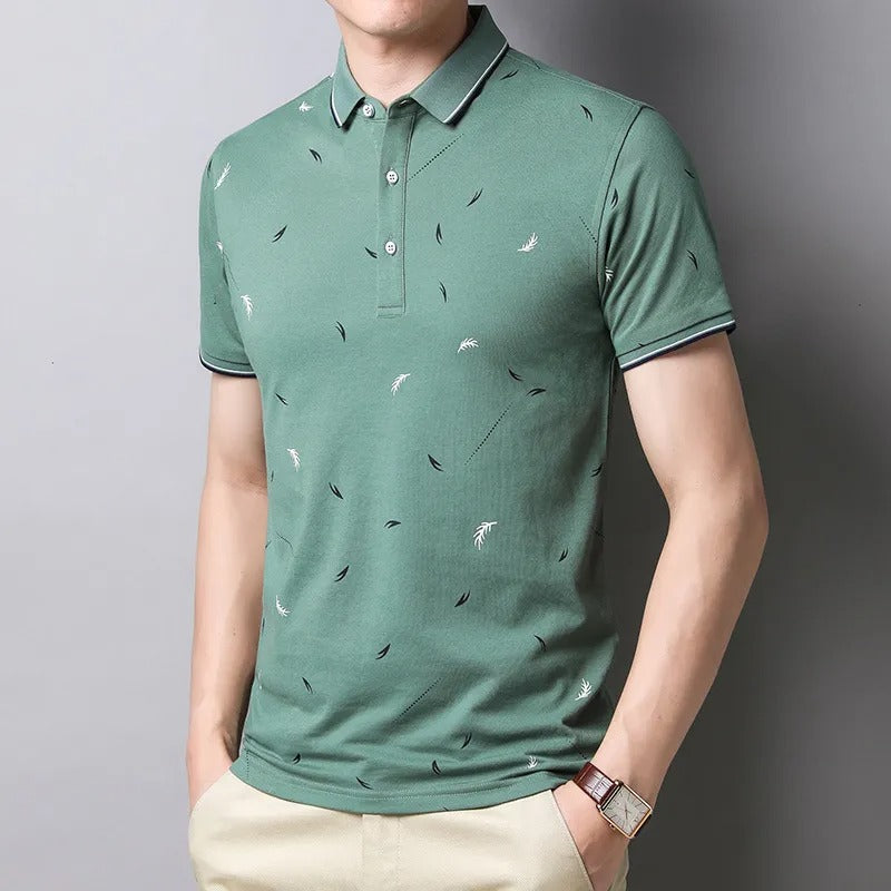 Polo para hombre de algodón estampado ligero corte slim - Mateo
