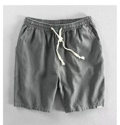 Pantalones cortos hombre lino ajuste holgado con cordón - Tobias