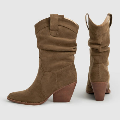 Botas mujer ante sintético tacón medio estilo western - Liora