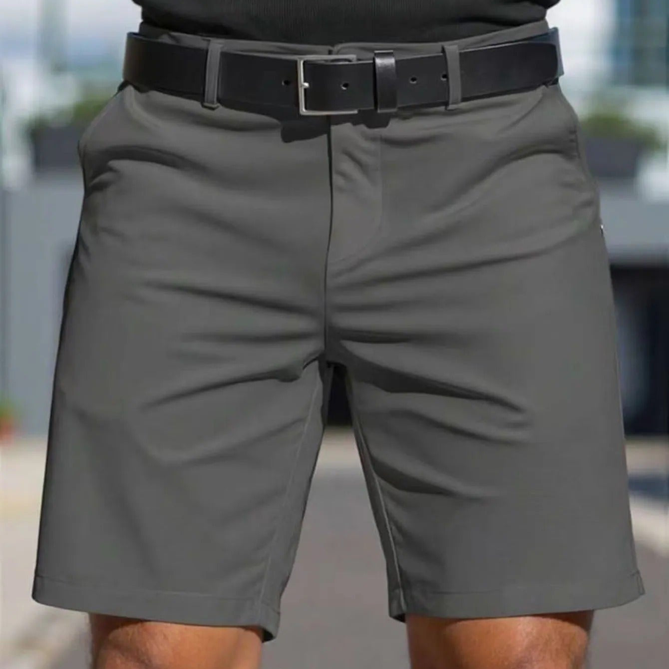 Pantalones cortos para hombre deportivos ajuste entallado tejido elástico - Ignacio
