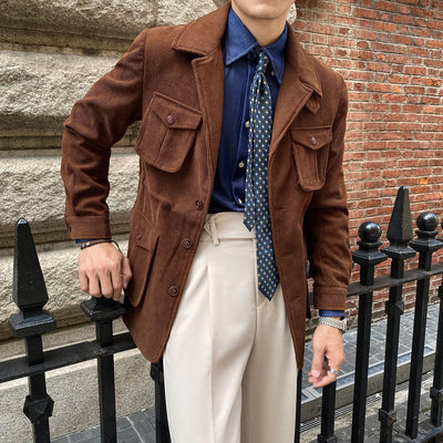 Americana hombre pana bolsillos utilitarios corte clásico - Dino