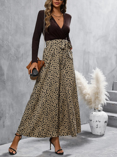 Mono para mujer de escote cruzado con pantalón palazzo estampado - Pamela