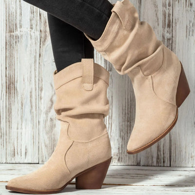 Botas mujer ante sintético tacón medio estilo western - Liora