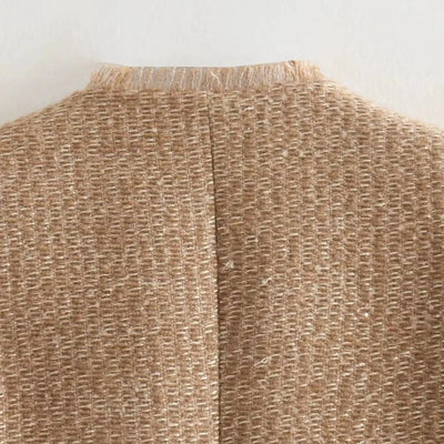 Chaqueta mujer tweed corte clásico doble botonadura - Heidy