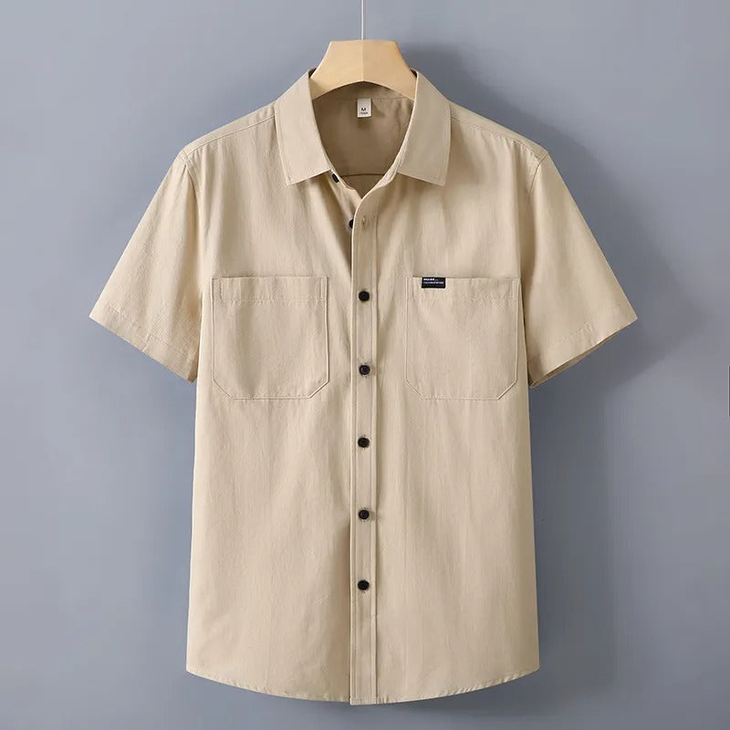Camisa manga corta para hombre de algodón estilo utilitario - Bruno