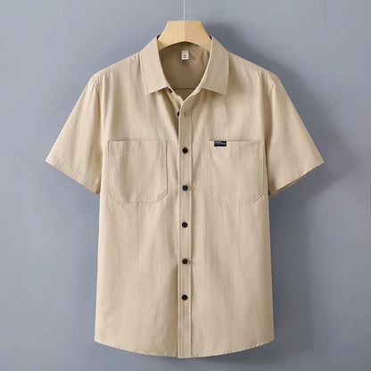 Camisa manga corta para hombre de algodón estilo utilitario - Bruno