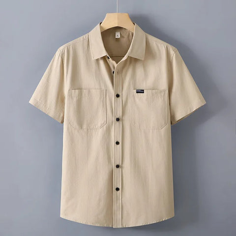 Camisa manga corta para hombre de algodón estilo utilitario - Bruno