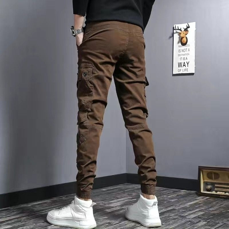 Pantalón cargo hombre algodón slim fit bolsillos laterales - Marius