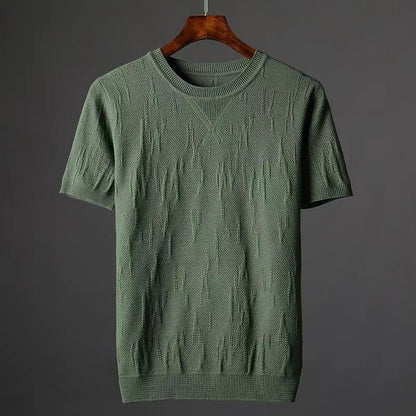 Camiseta entallada de punto fino para hombre - Einar
