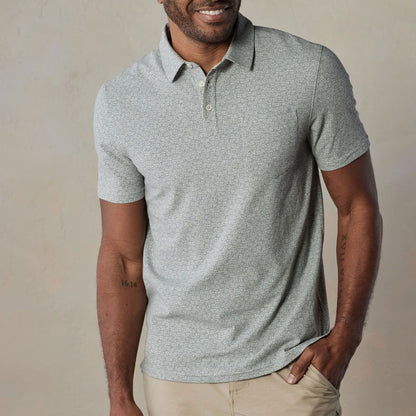 Polo para hombre de tejido ligero con microestampado geométrico - Bruno