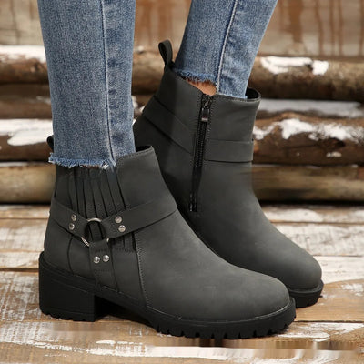 Botines mujer tacón medio con hebilla - Narella