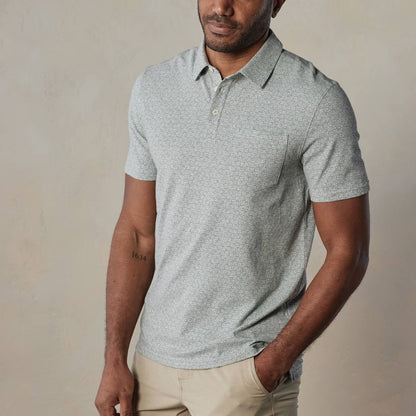 Polo para hombre de tejido ligero con microestampado geométrico - Bruno