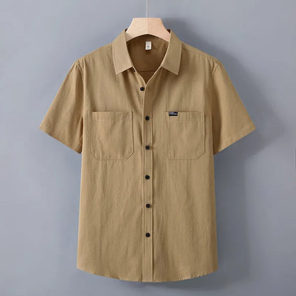 Camisa manga corta para hombre de algodón estilo utilitario - Bruno