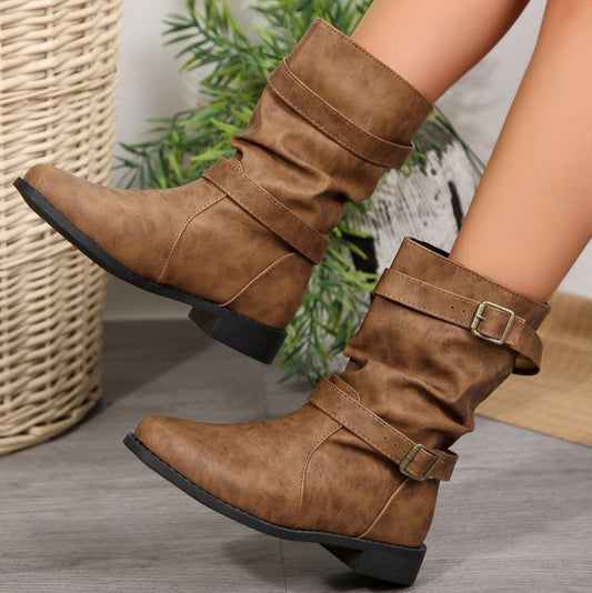 Botas planas con hebillas decorativas - Sienna