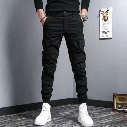 Pantalón cargo hombre algodón slim fit bolsillos laterales - Marius