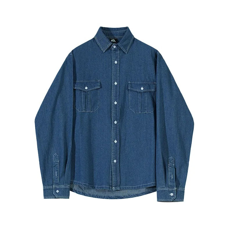 Camisa de hombre en mezclilla con bolsillos frontales - Loris
