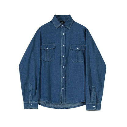 Camisa de hombre en mezclilla con bolsillos frontales - Loris