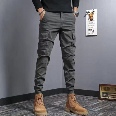 Pantalón cargo hombre algodón slim fit bolsillos laterales - Marius