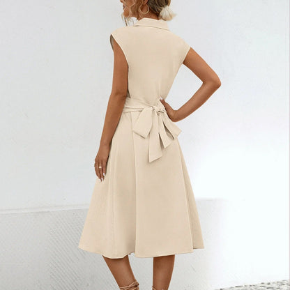 Vestido midi para mujer de algodón estilo camisero - Anaëlle