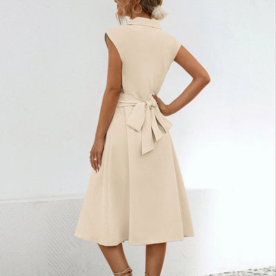 Vestido midi para mujer de algodón estilo camisero - Anaëlle