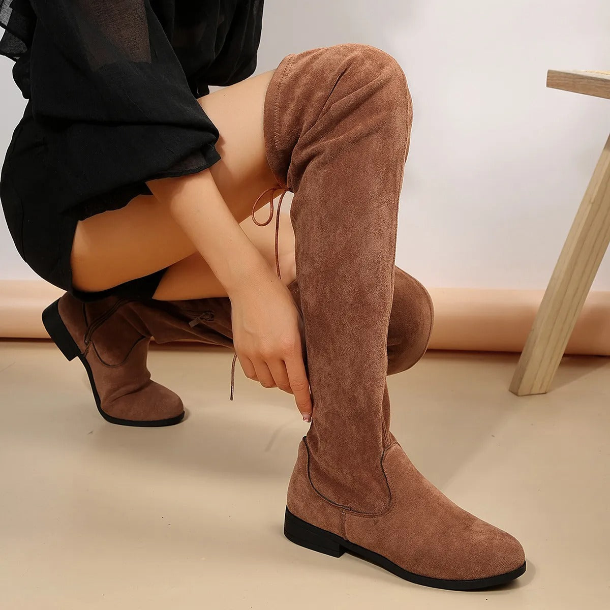 Botas mujer altas ante sintético estilo sobre la rodilla - Lianne