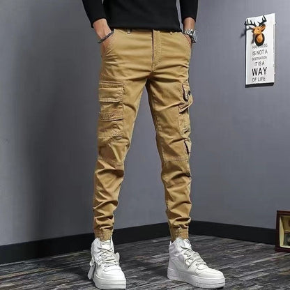 Pantalón cargo hombre algodón slim fit bolsillos laterales - Marius