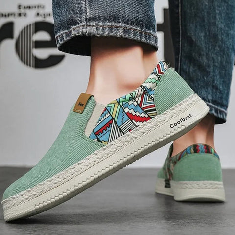 Zapatillas casuales hombre lona con estampado étnico - Edy