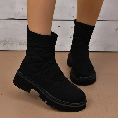 Botas mujer tejido acolchado suela track estilo urbano - Kaela