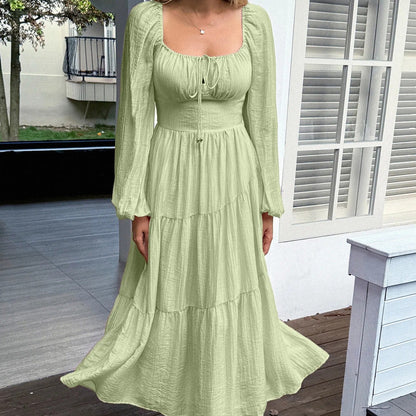 Vestido largo con escote cuadrado - Liora