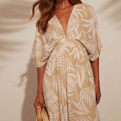 Vestido para mujer bohemio con escote en V manga kimono - Yara