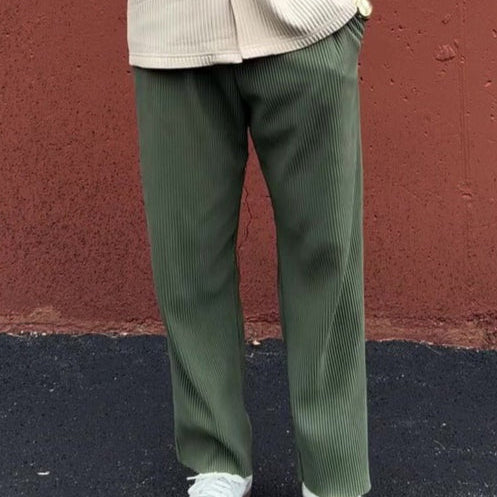 Pantalón hombre recto acanalado de tiro medio - Hugo