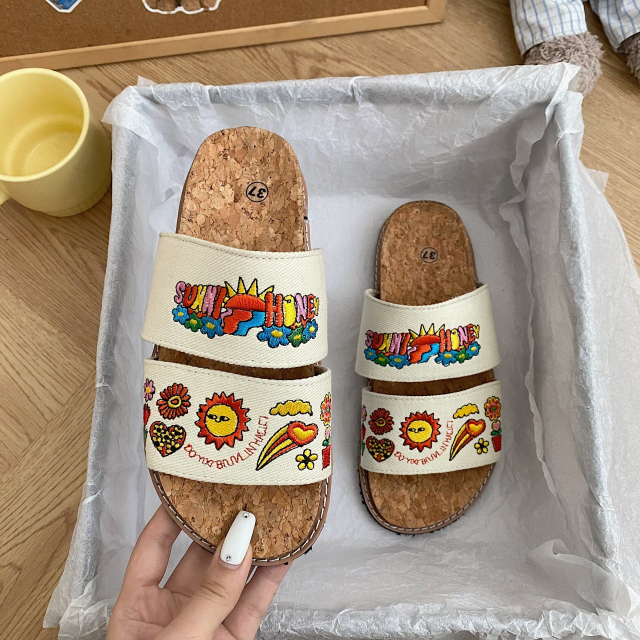 Sandalias ortopédicas mujer corcho estampado gráfico verano - Anahely