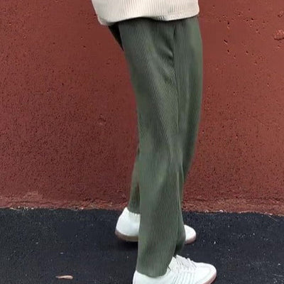 Pantalón hombre recto acanalado de tiro medio - Hugo