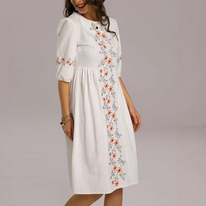 Vestido algodón con manga tres cuartos - Carmona