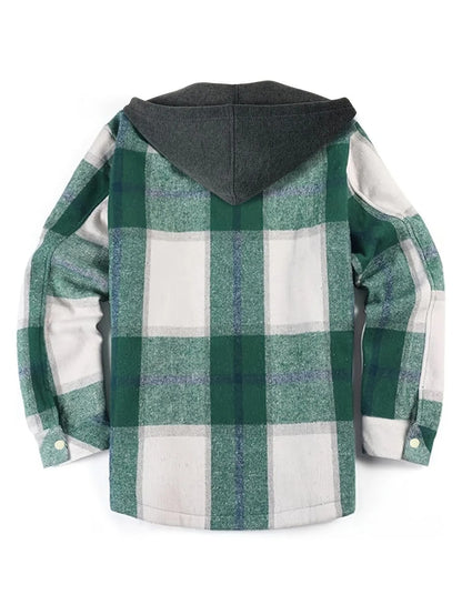 Chaqueta hombre cuadros con capucha casual - Pilato