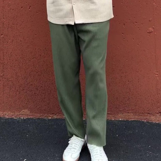 Pantalón hombre recto acanalado de tiro medio - Hugo