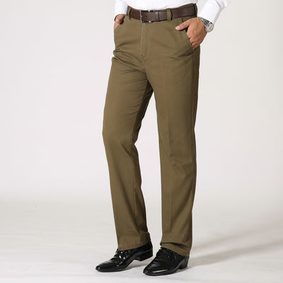 Pantalones de vestir para hombre de algodón corte recto - David