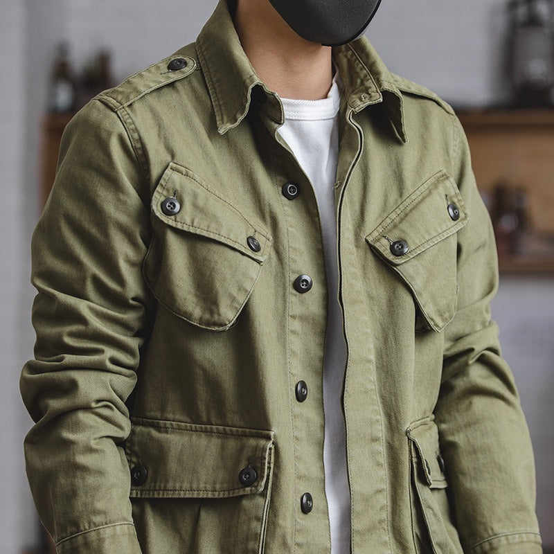 Chaqueta estilo militar hombre bolsillos con solapa - Enrik
