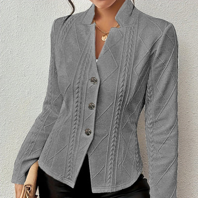 Blazer mujer punto relieve entallado elegante - Salma