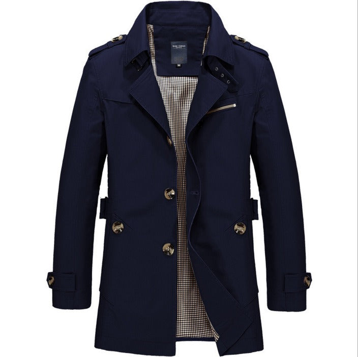 Abrigo hombre largo impermeable estilo trench botones dobles - Miles