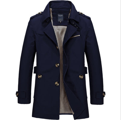 Abrigo hombre largo impermeable estilo trench botones dobles - Miles