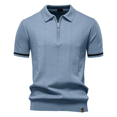 Polo para hombre de punto manga corta cremallera clásico - Baptiste