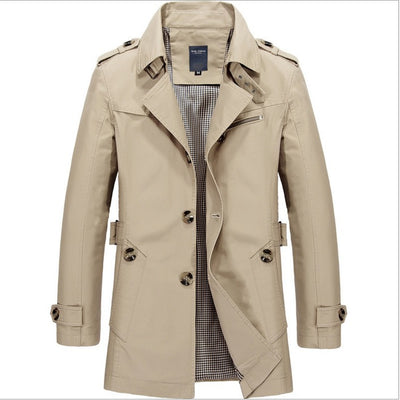 Abrigo hombre largo impermeable estilo trench botones dobles - Miles