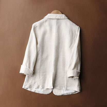 Blazer casual de lino para mujer - Amara