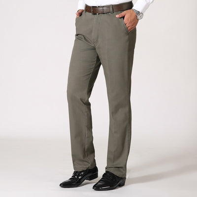 Pantalones de vestir para hombre de algodón corte recto - David