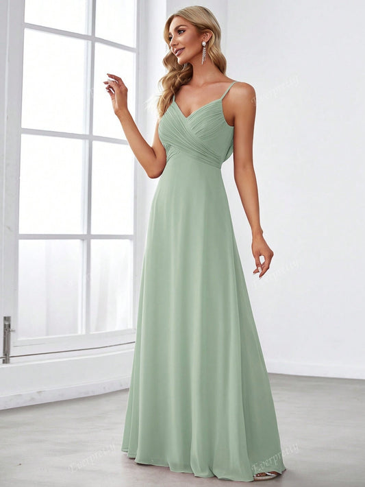 Vestido largo mujer gasa elegante tirantes finos - Estrella
