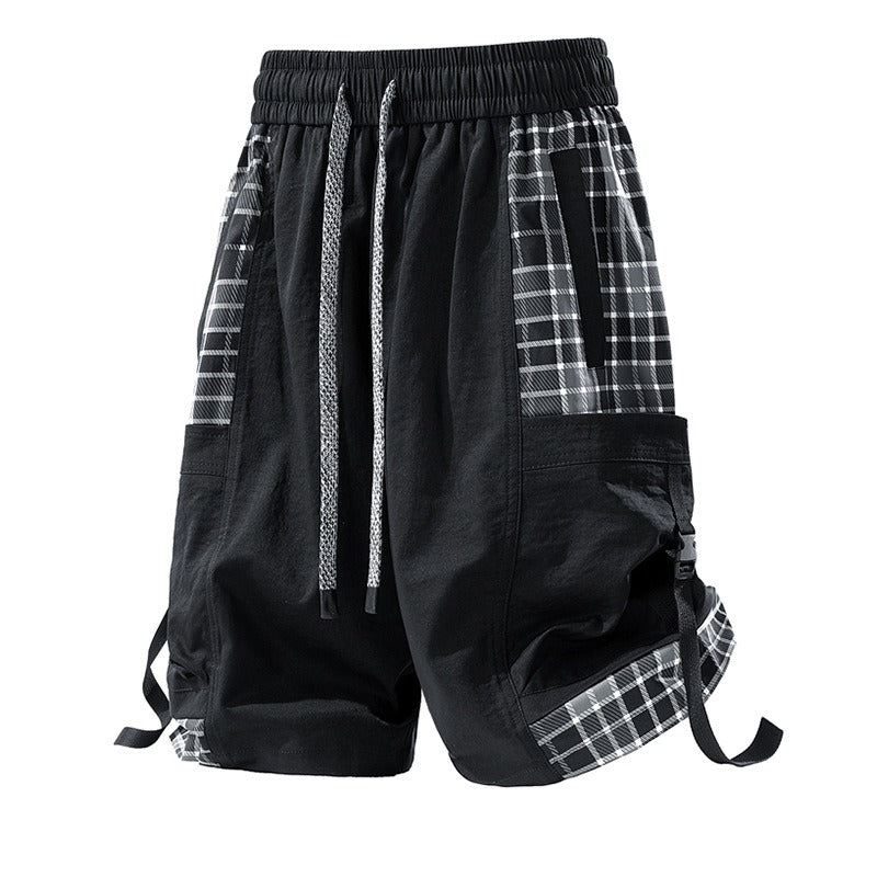 Pantalones cortos para hombre paneles a cuadros estilo cargo - Daan