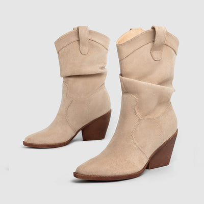 Botas mujer ante sintético tacón medio estilo western - Liora